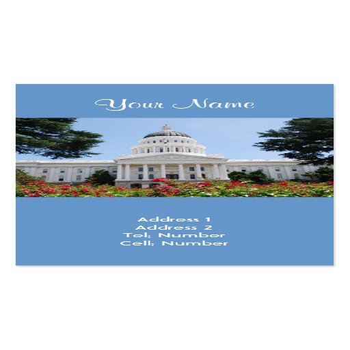 Cartes de visite de Sacramento de capitol d'état d Carte De Visite