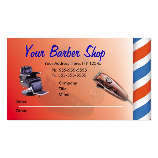 Cartes de visite de salon de coiffure modèles de cartes de visite