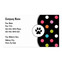 Cartes de visite de soin des animaux familiers cartes de visite professionnelles
