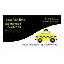 Cartes de visite de taxi cartes de visite professionnelles
