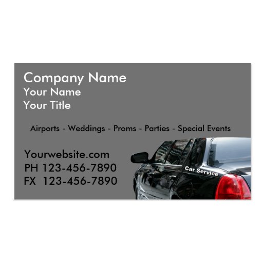 Cartes de visite de taxi cartes de visite professionnelles