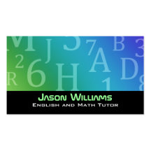 Cartes de visite de tuteur de l'anglais et de math modèles de cartes de visite