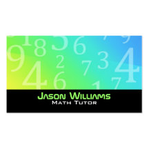 Cartes de visite de tuteur de maths cartes de visite professionnelles