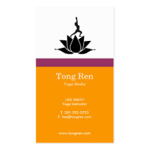 Cartes de visite de yoga modèles de cartes de visite