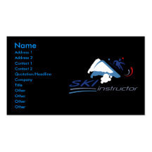 Cartes de visite d'instructeur de ski modèles de cartes de visite