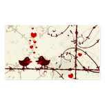 Cartes de visite élégants d'amour d'oiseaux de vig cartes de visite personnelles