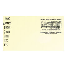 Cartes de visite ferroviaires du commis postal 192 modèle de carte de visite