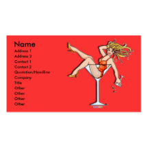 Cartes de visite - fille dans un Martini, Olivia Modèles De Cartes De Visite