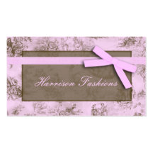 Cartes de visite français roses de tissu de Toile  Modèles De Cartes De Visite