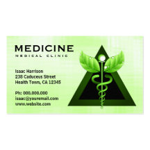 Cartes de visite médicaux de symbole de caducée modèles de cartes de visite