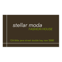 cartes de visite > moda stellaire [chocolat+chaux] cartes de visite personnelles