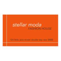 cartes de visite > moda stellaire [orange+charbon  cartes de visite professionnelles