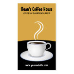 Cartes de visite noirs et beiges de café-restauran cartes de visite professionnelles