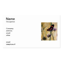 Cartes de visite noirs et rouges de papillon modèles de cartes de visite