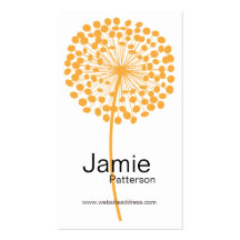 Cartes de visite oranges de verticale de fleur de  cartes de visite professionnelles