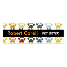 Cartes de visite - pattes ~Colorful de CHIEN Cartes De Visite Personnelles