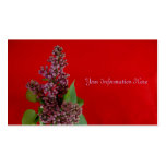 Cartes de visite pourpres de fleur cartes de visite personnelles