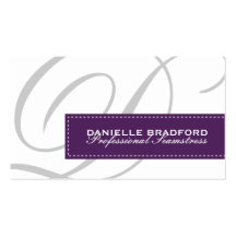 Cartes de visite pourpres de monogramme cartes de visite personnelles