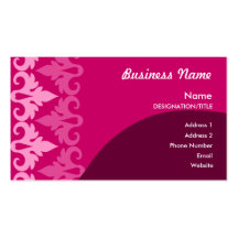 Cartes de visite roses de décor cartes de visite personnelles