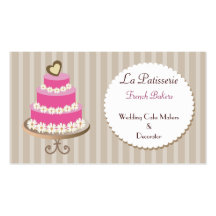 cartes de visite roses de fabricants de gâteau de  cartes de visite professionnelles