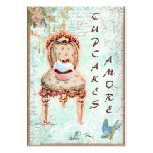 Cartes de visite roses de petit gâteau et de roses modèles de cartes de visite