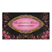 Cartes de visite roses et noirs de Gawdy de profil Modèles De Cartes De Visite