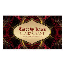 Cartes de visite rouges de tarot de temple de dées cartes de visite professionnelles