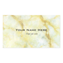 Cartes de visite simples en pierre de marbre jaune cartes de visite personnelles
