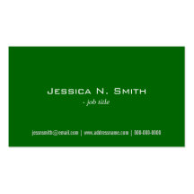 cartes de visite simples, simples, verts modèle de carte de visite