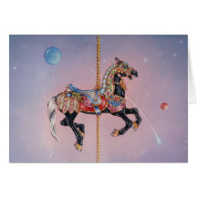 Cartes de voeux - cheval 1 de carrousel de Petalum