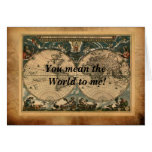 Cartes de voeux de carte de Vieux Monde