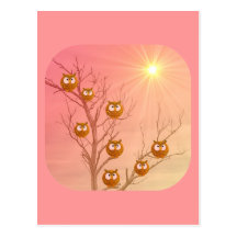 Cartes de voeux de hibou cartes postales