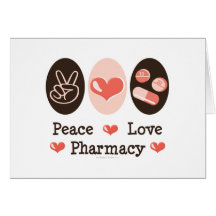 Cartes de voeux de pharmacie d'amour de paix