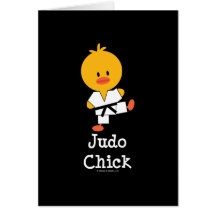 Cartes de voeux de poussin de judo