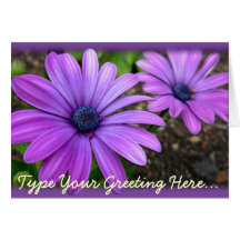 Cartes de voeux faites sur commande de fleurs bleu