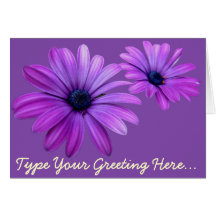 Cartes de voeux faites sur commande de fleurs bleu