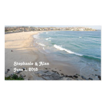 Cartes d'endroit de mariage de plage de Bondi Modèles De Cartes De Visite