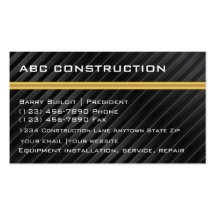 Cartes d'entreprise de construction modèles de cartes de visite