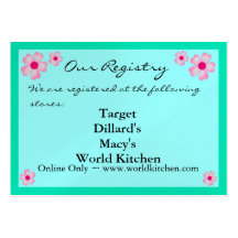 Cartes des FLEURS DE CERISIER Registry/RSVP Carte De Visite