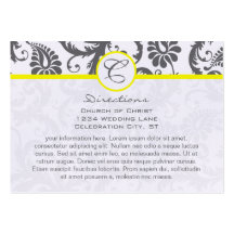 Cartes d'information de mariage damassé de gris de cartes de visite personnelles