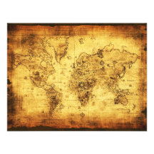 Cartes d'invitation de carte de Vieux Monde