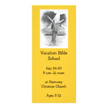 CARTES D'INVITATION D'ÉCOLE DE BIBLE DE VACANCES CARTE DOUBLE