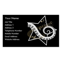 Cartes d'or d'industrie musicale de notes d'étoile cartes de visite professionnelles