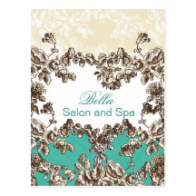 cartes élégantes d'affaires de flourish d'aqua mer carte postale