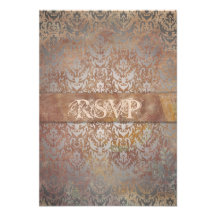 Cartes élégantes de la damassé toscane vintage RSV Invitation