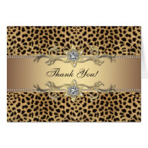 Cartes élégantes de Merci de léopard d'or