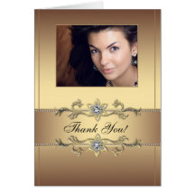 Cartes élégantes de Merci de photo d'or
