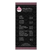 Cartes élégantes de support de boulangerie de peti carte double customisable