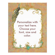 Cartes fleuries d'invitation d'art du paon n Paisl