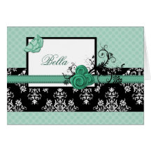 cartes florales de Merci d'affaires d'aqua élégant